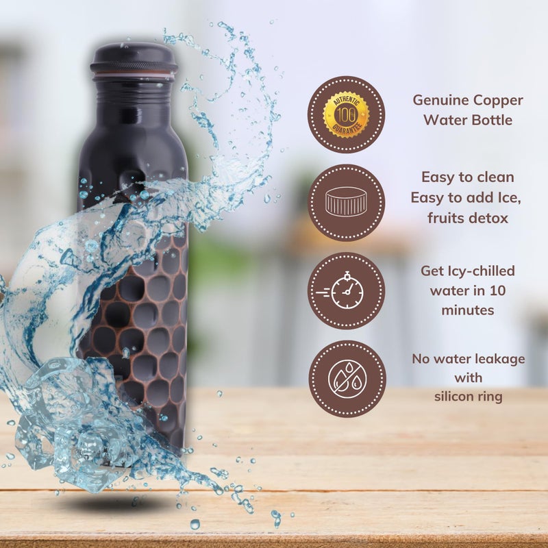STAGLIFE Pure Copper Water Bottles for Drinking Water for Men Women - Ayurvedic Water Bottle Drinking Jug - Vessel Dispenser with Ayurveda Benefits for Sports Fitness Yoga - 33 Ounces - Image 5